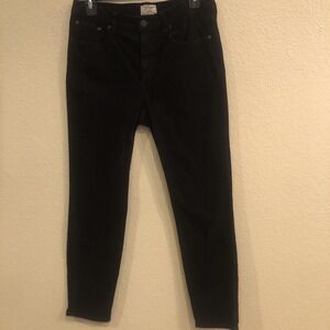 J.Crew Toothpick Corduroy Pants Size 28 P High Rise‎ Skinny Stretch Black